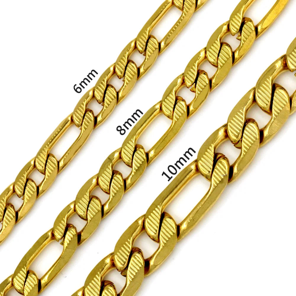 Luxurious Gold Plated Curb Link Cuban Chain Necklace for Men & Women