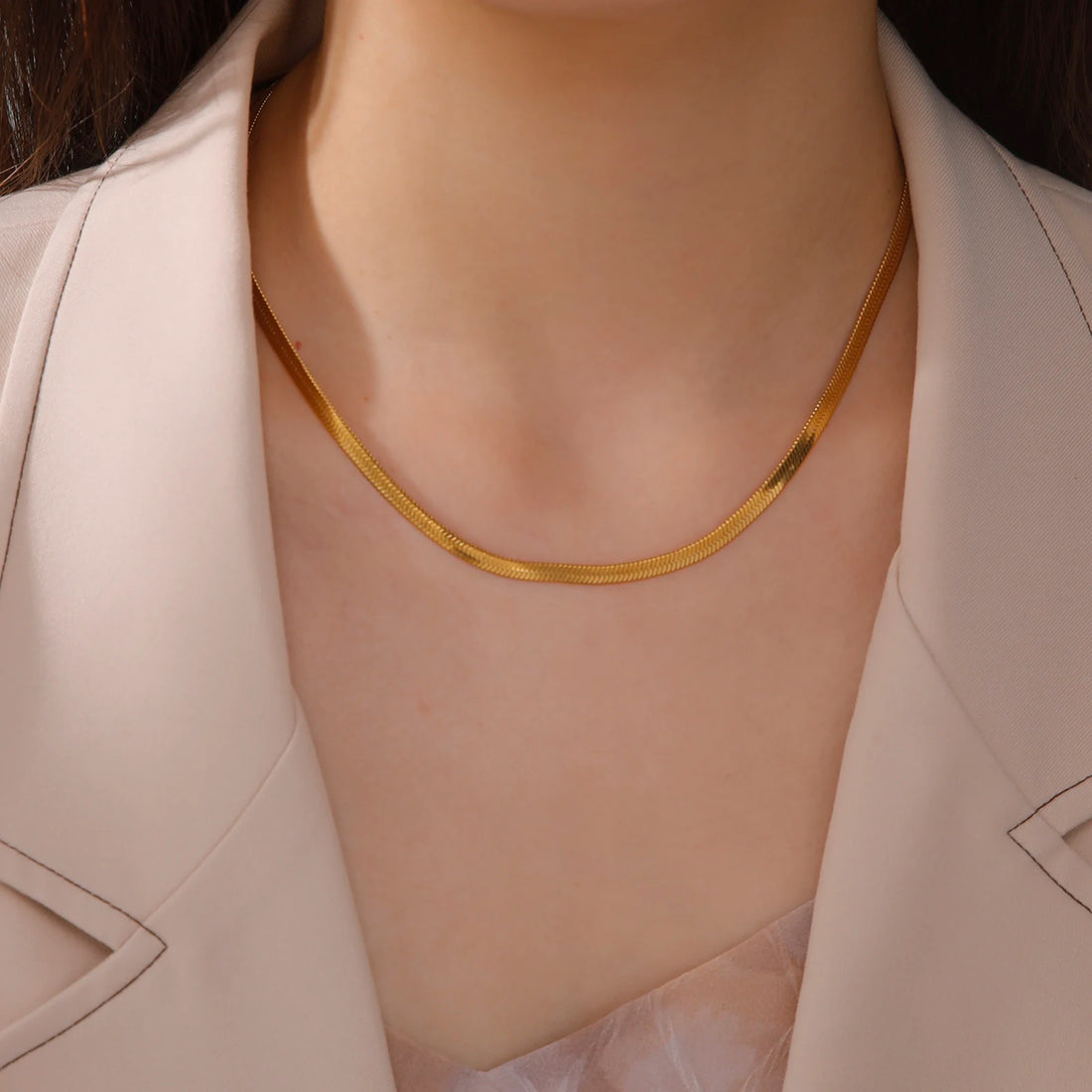 Stainless Steel Snake Chain Necklace for Women & Men in Gold & Silver