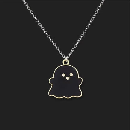 Halloween Black Ghost Necklace | Heart Crafted Gifts