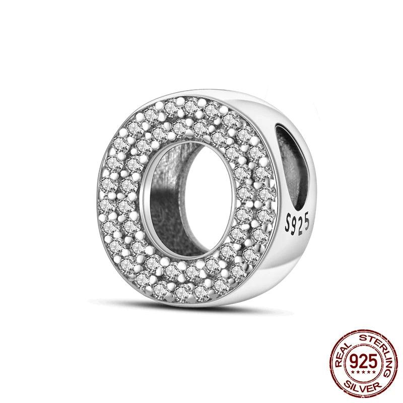 Sparkling Letter Charms: A-Z Alphabet Sterling Silver Charms