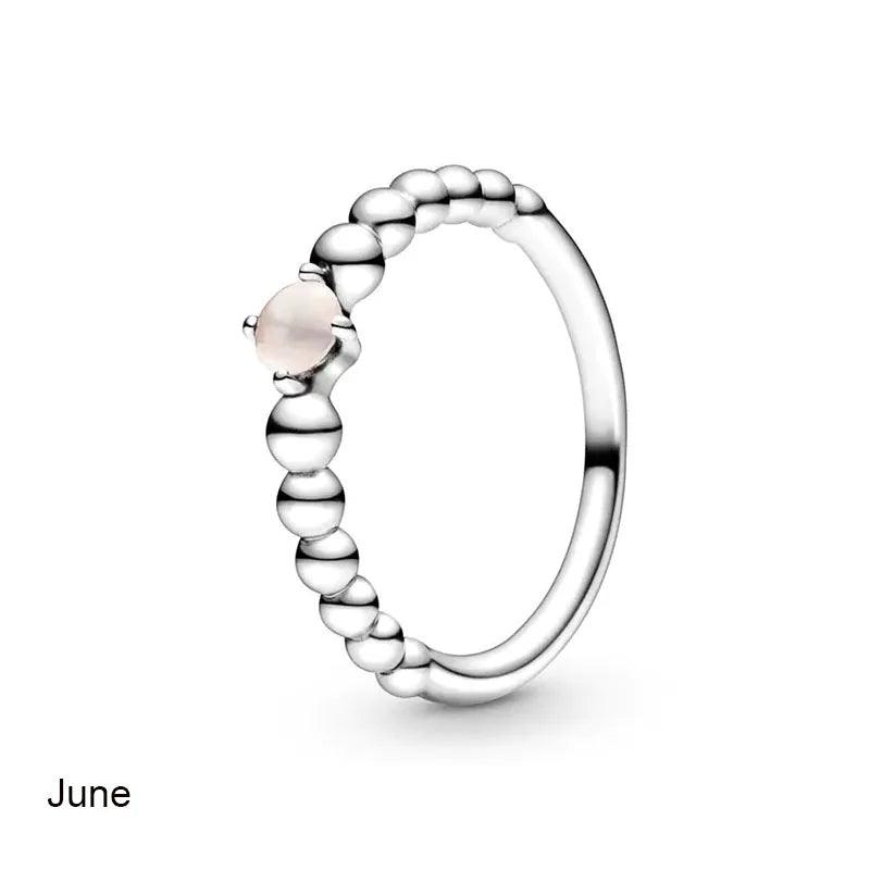 Birthstone Crystal Rings in Sterling Silver for Women - Heart Crafted Gifts