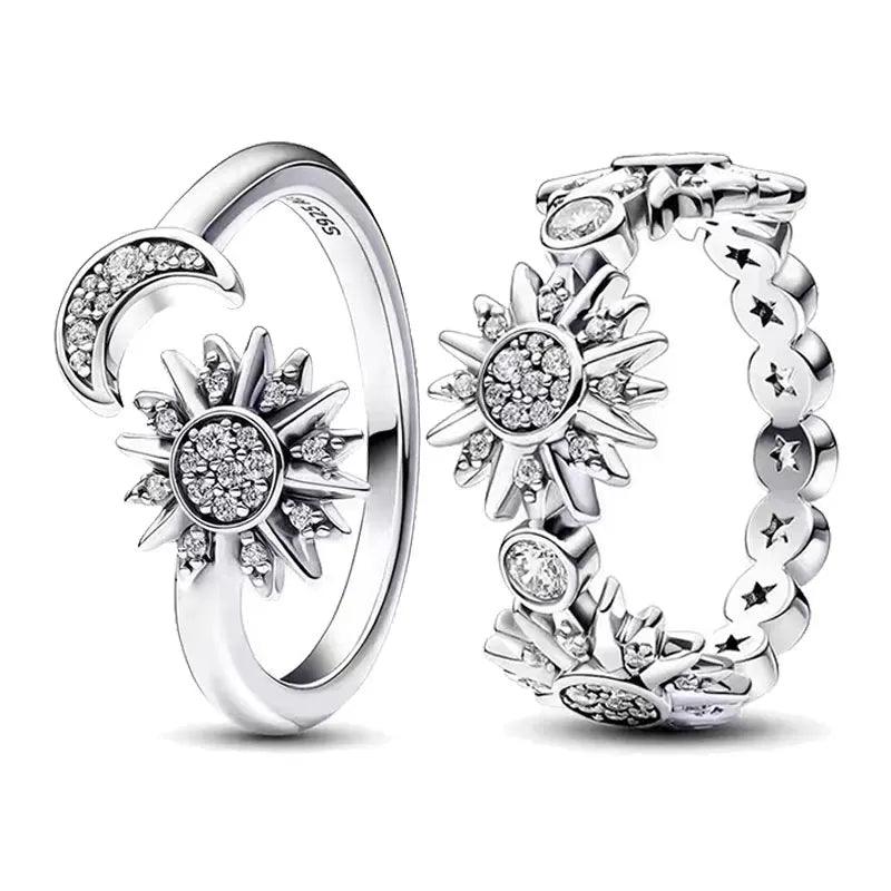 Sun and Moon Ring in 925 Sterling Silver | Heart Crafted Gift