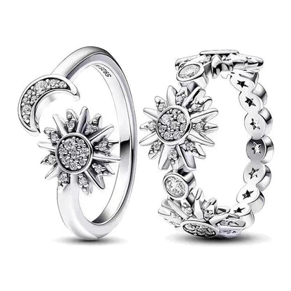Sun and Moon Ring in 925 Sterling Silver | Heart Crafted Gift
