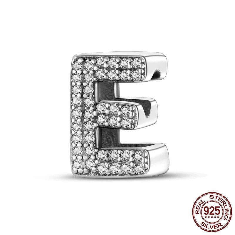 Sparkling Letter Charms: A-Z Alphabet Sterling Silver Charms