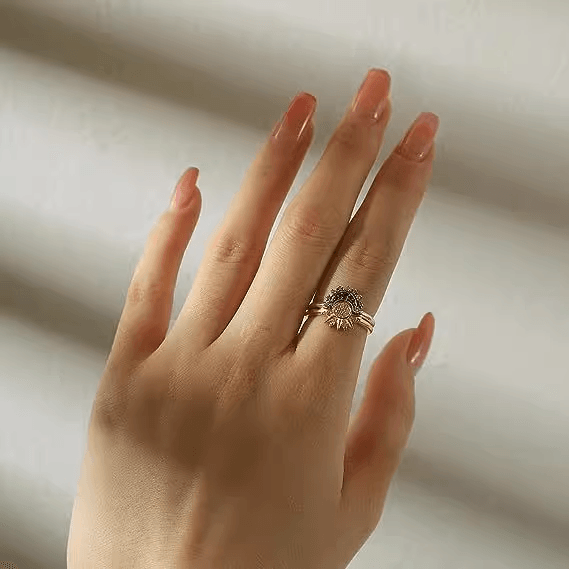 Sun and Moon Ring in 925 Sterling Silver | Heart Crafted Gift