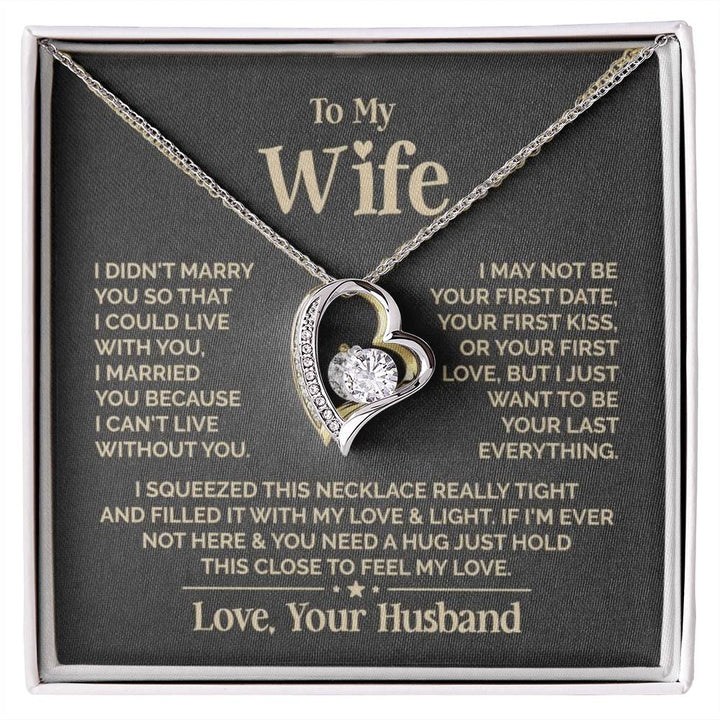 Gift for Wife: Heart Necklace Set with Message Card & Gift Box