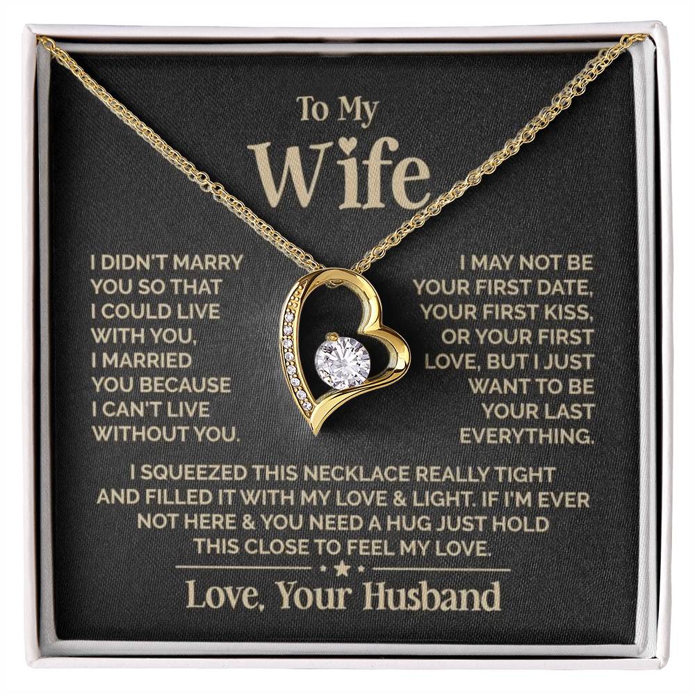 Gift for Wife: Heart Necklace Set with Message Card & Gift Box
