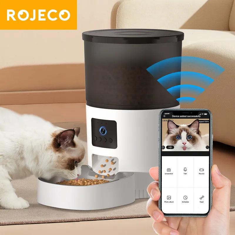 Automatic Cat Feeder with Camera: Food Dispenser, Voice Recorder with Remote - Heart Crafted Gifts