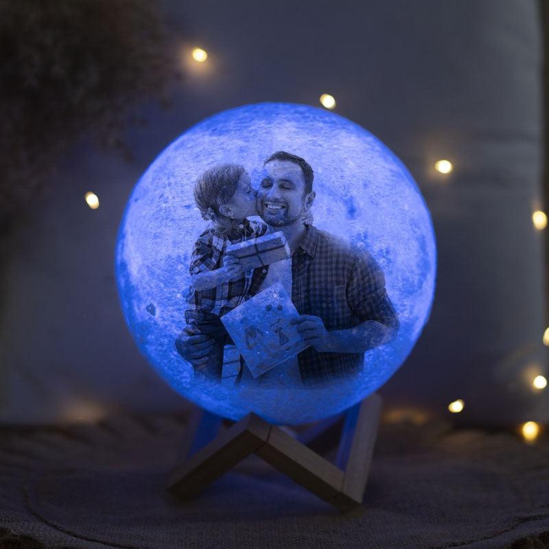 Customized 3D Printed Moon Lamp with Personalized Photo and Text - Heart Crafted Gifts