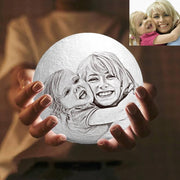 Customized 3D Printed Moon Lamp with Personalized Photo and Text - Heart Crafted Gifts