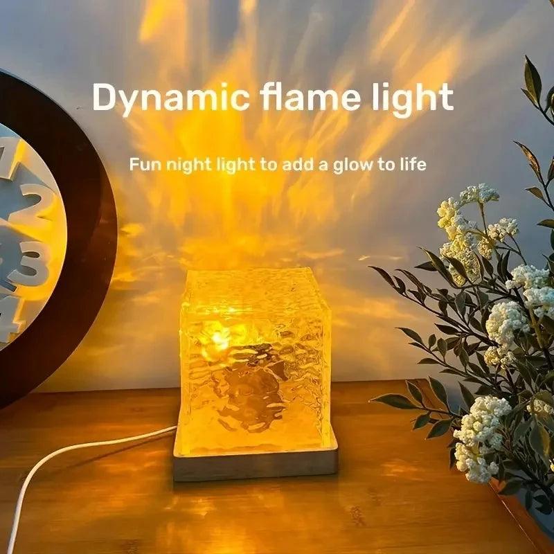 Dynamic Rotating Water Ripple Projector: Crystal Aura Lamp - Heart Crafted Gifts