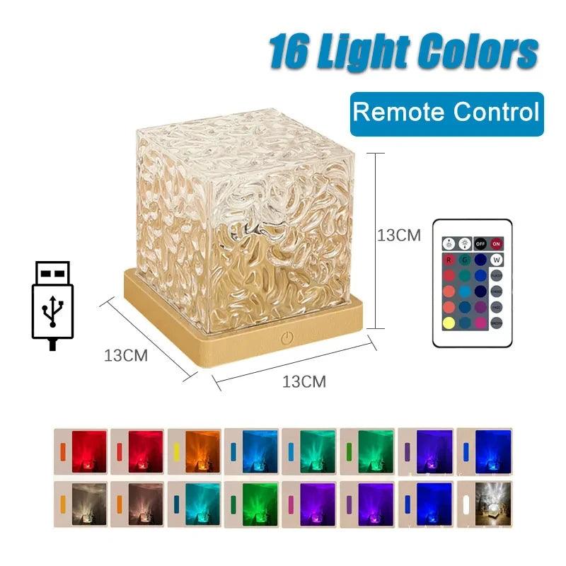 Dynamic Rotating Water Ripple Projector: Crystal Aura Lamp - Heart Crafted Gifts