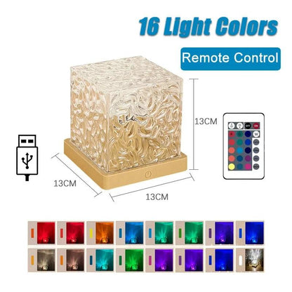 Dynamic Rotating Water Ripple Projector: Crystal Aura Lamp - Heart Crafted Gifts