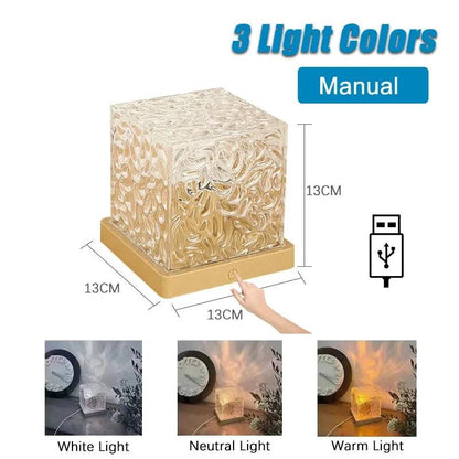 Dynamic Rotating Water Ripple Projector: Crystal Aura Lamp - Heart Crafted Gifts