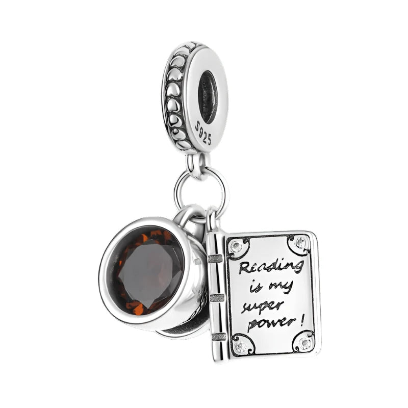 Pandora Love for Book Reading & Coffee Charm - Heart Crafted Gifts