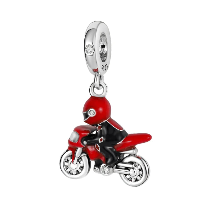 Pandora Bike Motor Rider Charm in Silver - Heart Crafted Gifts