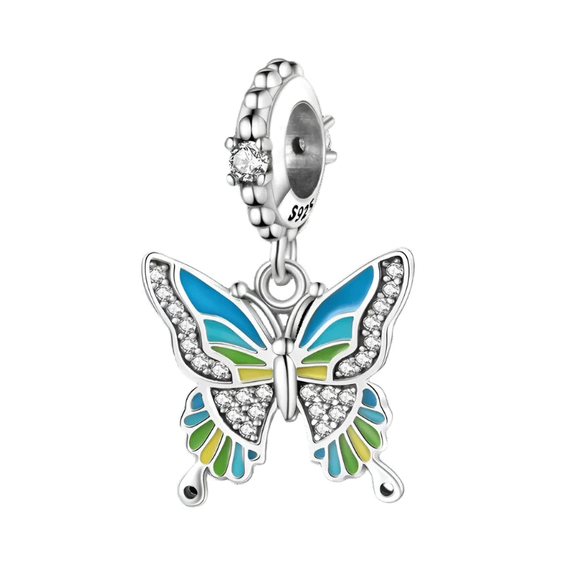 Pandora Blue & Green Butterfly Charm Bracelet - Heart Crafted Gift
