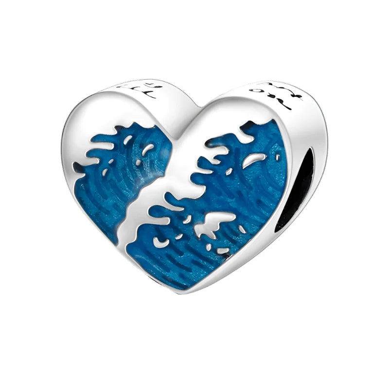 Pandora Blue Silver Heart Charm - Heart Crafted Gifts
