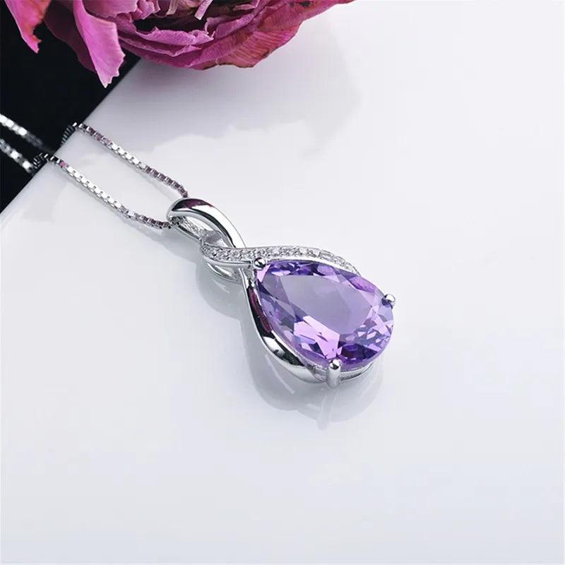 February Birthstone: Amethyst Sterling Silver necklace at Heart Crafted Gifts