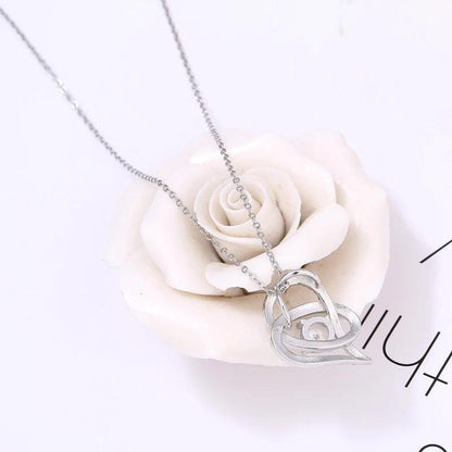 Heart Necklace for Mom with heartfelt Message: "I love you to the moon and back" - Heart Crafted Gifts