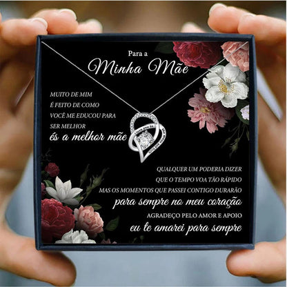 Heart Necklace for Mom with heartfelt Message: "I love you to the moon and back" - Heart Crafted Gifts