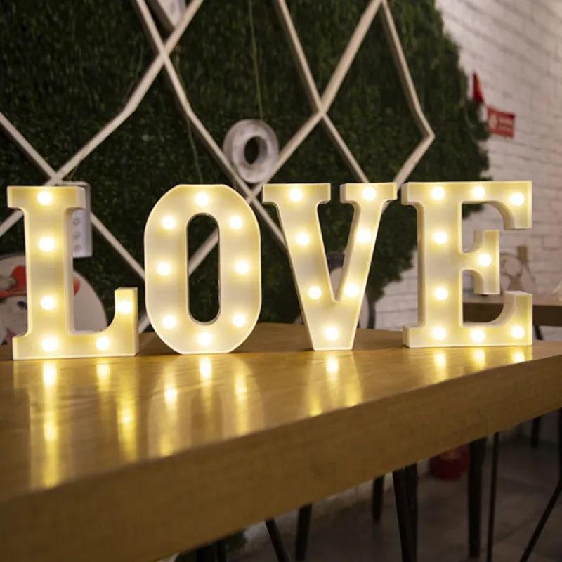 Illuminate Your Love's Name: Alphabet Initial Letter LED Lights for decor lamp - Heart Crafted Gifts