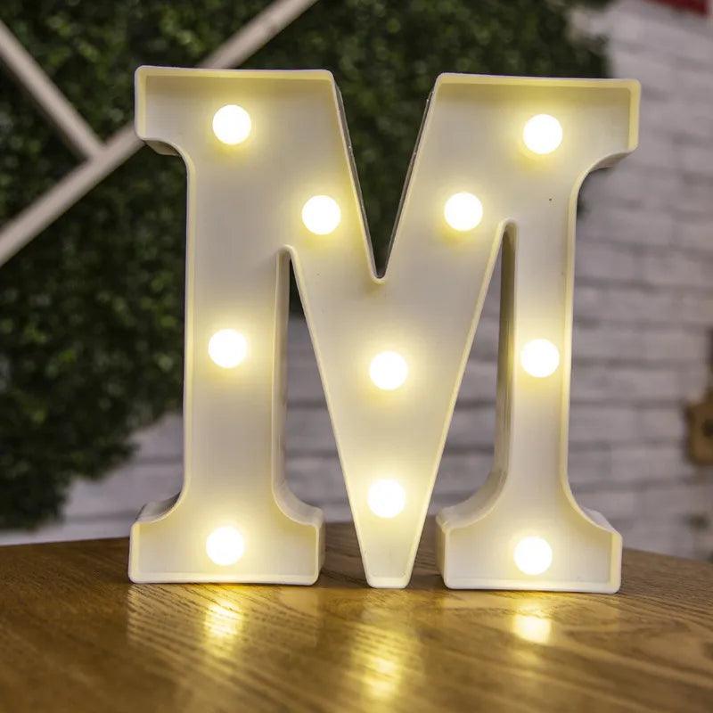 Illuminate Your Love's Name: Alphabet Initial Letter LED Lights for decor lamp - Heart Crafted Gifts
