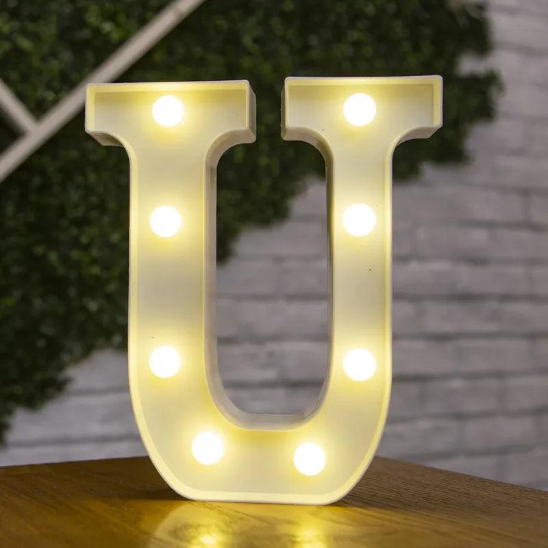 Illuminate Your Love's Name: Alphabet Initial Letter LED Lights for decor lamp - Heart Crafted Gifts