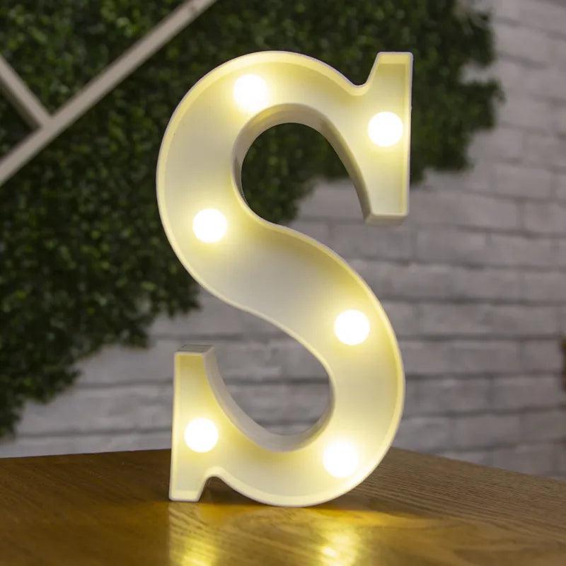 Illuminate Your Love's Name: Alphabet Initial Letter LED Lights for decor lamp - Heart Crafted Gifts