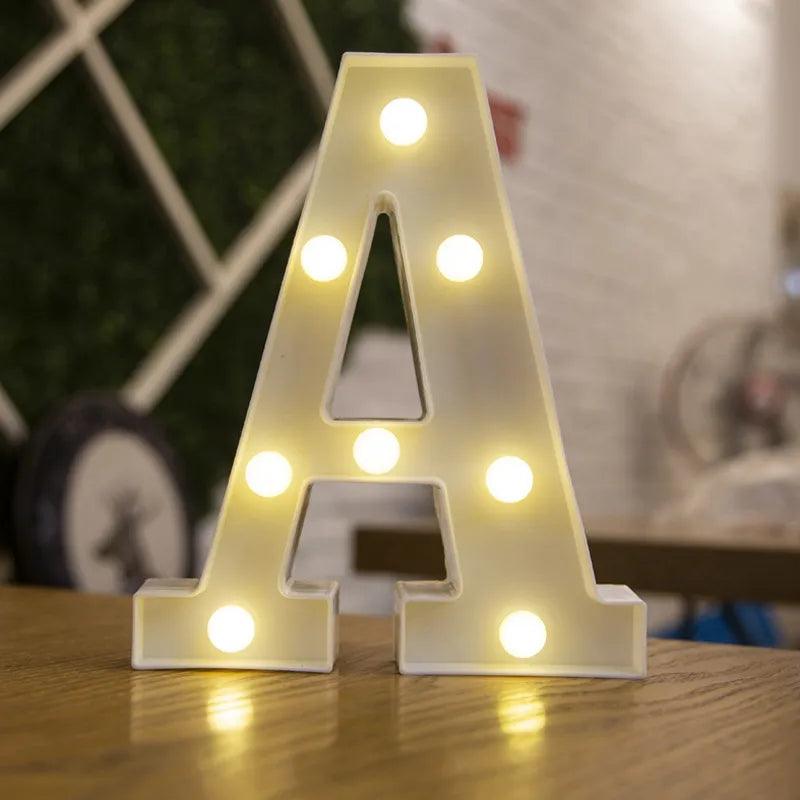 Illuminate Your Love's Name: Alphabet Initial Letter LED Lights for decor lamp - Heart Crafted Gifts