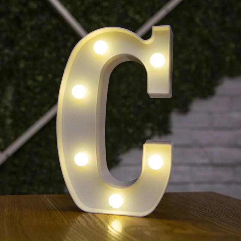 Illuminate Your Love's Name: Alphabet Initial Letter LED Lights for decor lamp - Heart Crafted Gifts