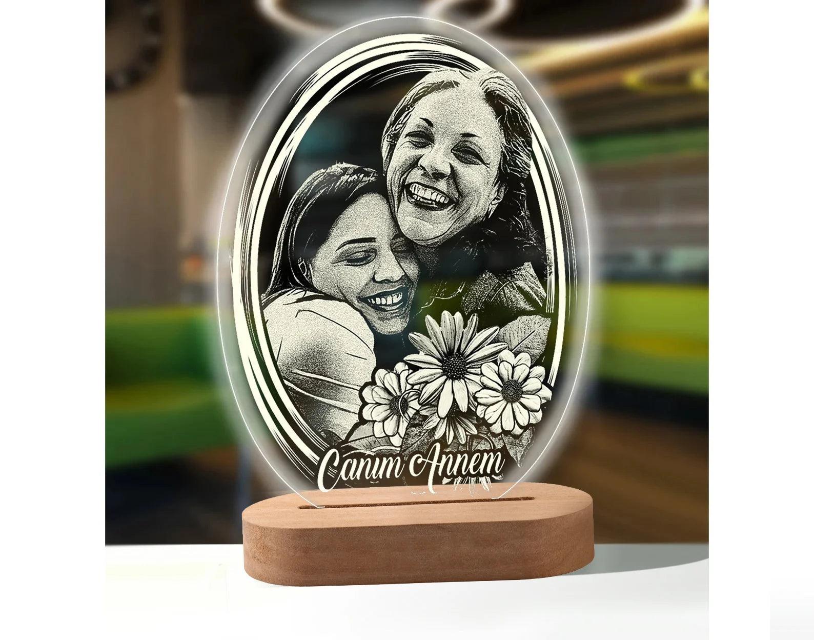 Personalized 3D Photo Lamp with Custom Photo & Text - Heart Crafted Gifts