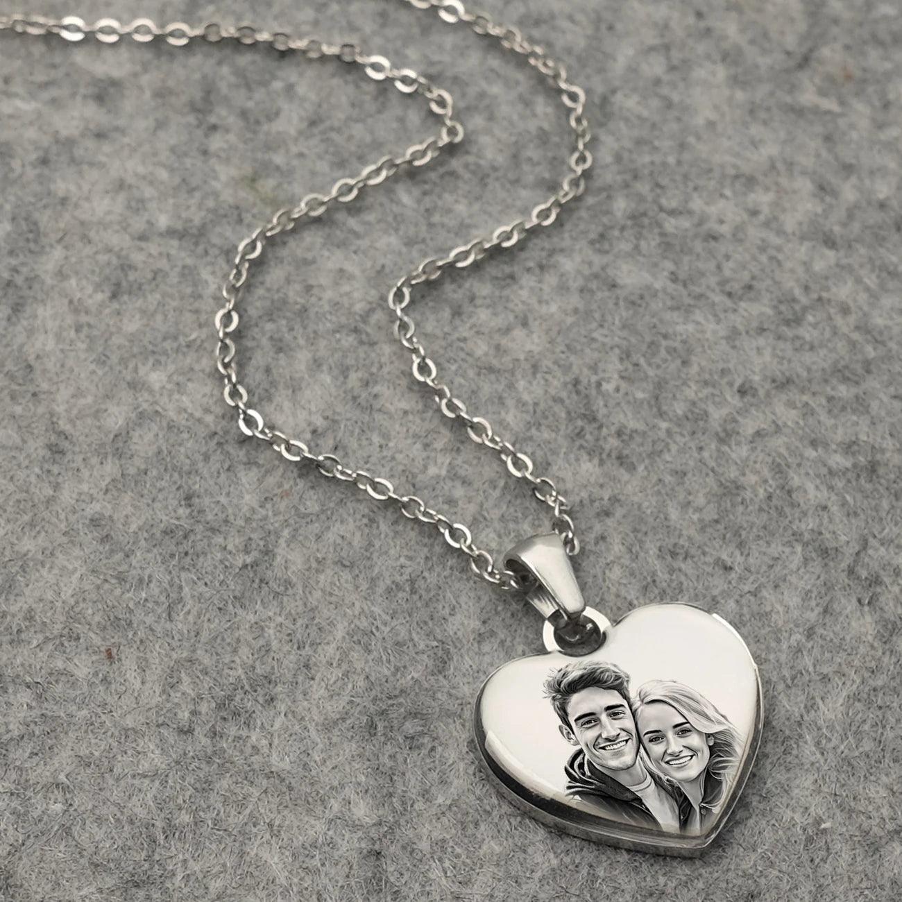 Customize Picture Necklace: Custom Photo Pendant - Heart Crafted Gifts