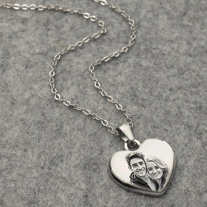 Customize Picture Necklace: Custom Photo Pendant - Heart Crafted Gifts