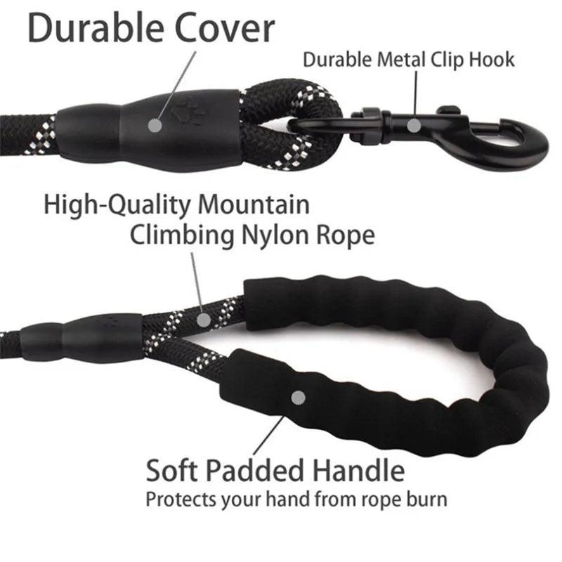 Pet Leash with Reflective & Comfortable Handle - Heart Crafted Gifts