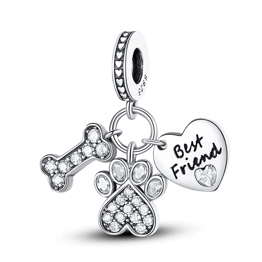 Pet Love Charms for Pandora Bracelets & Necklace in Sterling Silver - Heart Crafted Gifts