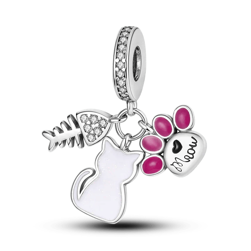 Pet Love Charms for Pandora Bracelets & Necklace in Sterling Silver - Heart Crafted Gifts