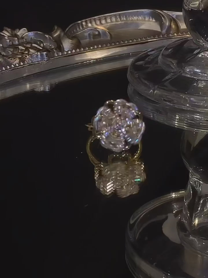 Rotating Clover Ring in Golden at Heart Crafted Gifts