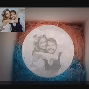 Customized 3D Printed Moon Lamp with Personalized Photo and Text Video