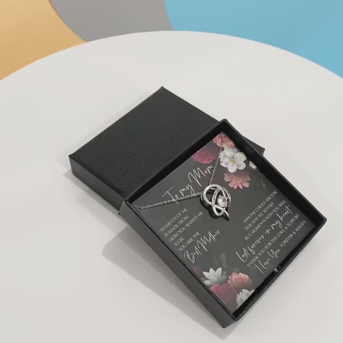Heart Necklace for Mom with Message: "I love you to the moon and back"