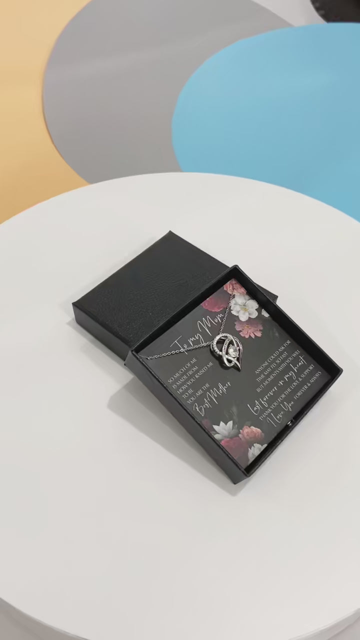 Heart Necklace for Mom with Message: "I love you to the moon and back"