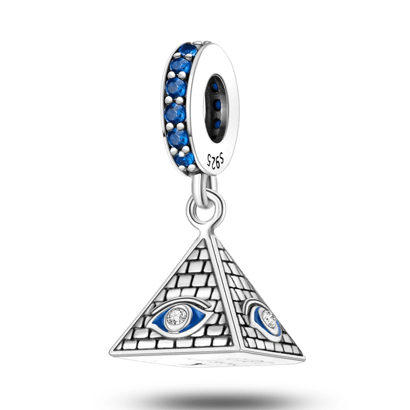 Evil Eye on Pyramid Charms for Pandora Bracelets & Necklaces at Heart Crafted Gifts
